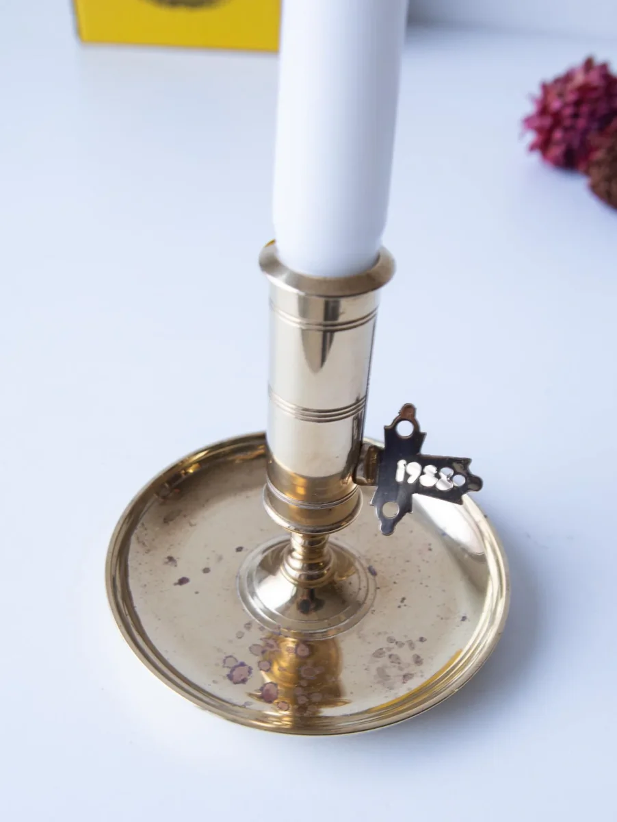 Candelero sueco latón Skultuna 1988 en caja original (11,5 cm) - Imagen 3