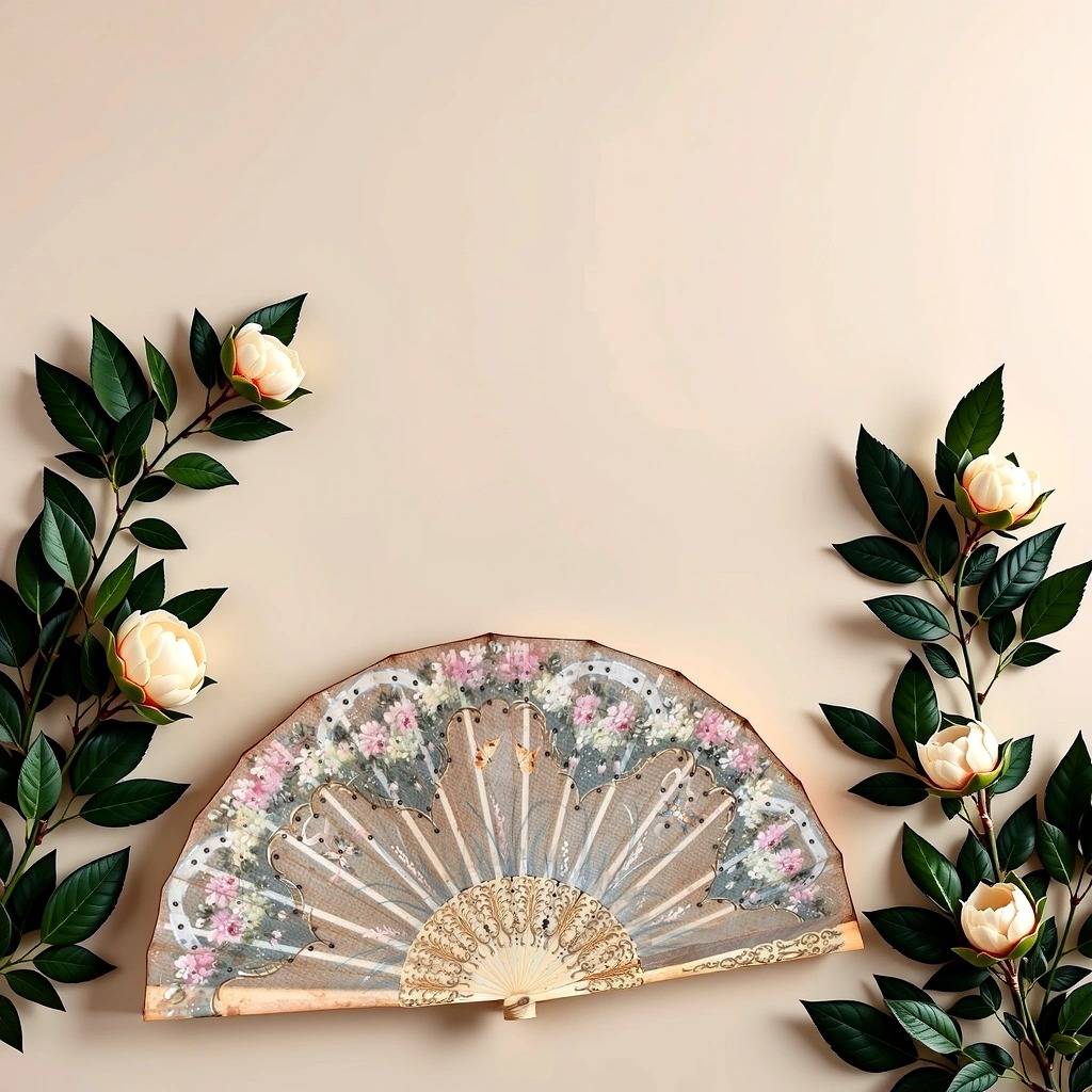 HV10317 ANTIGUO ABANICO DE HUESO